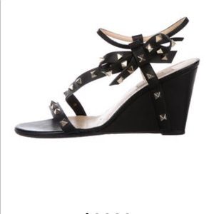 Valentino Leather Rockstud Wedges size 10